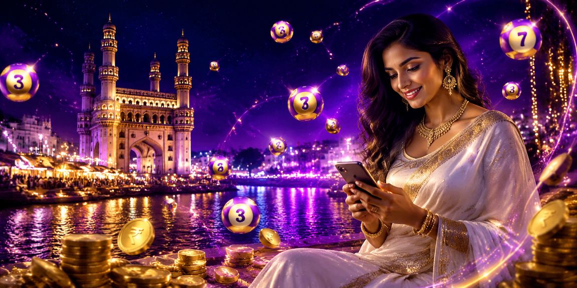 Woman buying lottery ticket near Charminar in Hyderabad